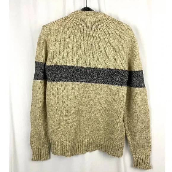 VTG Oak Tree Acrylic Chunky 90s Sweater Men's LARGE Retro Casual V-Neck - Picture 2 of 11